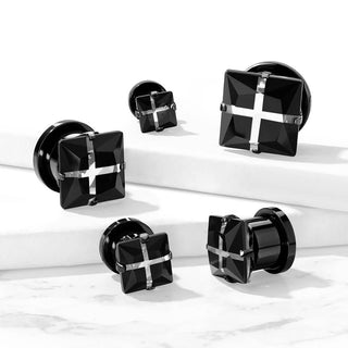 Plug Zircone nero quadrato