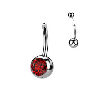 Titanio base piercing ombelico sfera zircone Push-In
