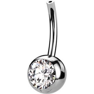 Titanio base piercing ombelico sfera zircone Push-In