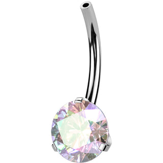 Titanio piercing ombelico parte inferiore zircone Push-In