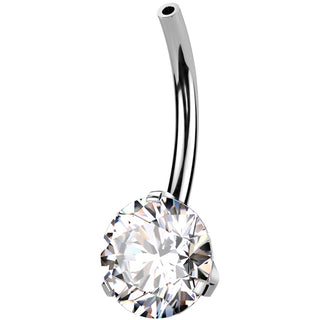 Titanio piercing ombelico parte inferiore zircone Push-In