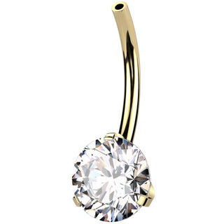 Titanio piercing ombelico parte inferiore zircone Push-In