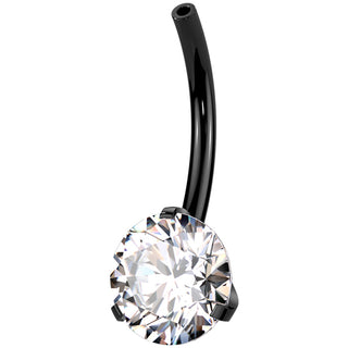 Titanio piercing ombelico parte inferiore zircone Push-In
