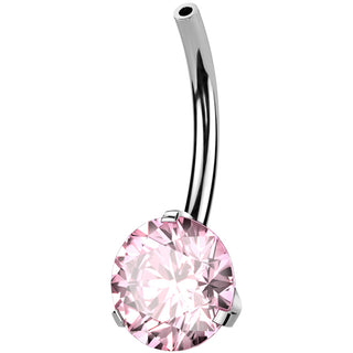 Titanio piercing ombelico parte inferiore zircone Push-In