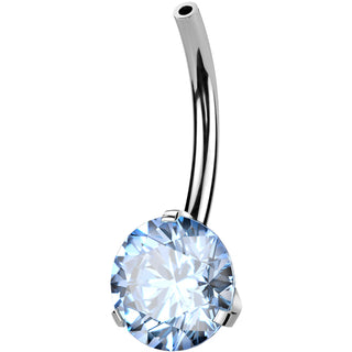 Titanio piercing ombelico parte inferiore zircone Push-In