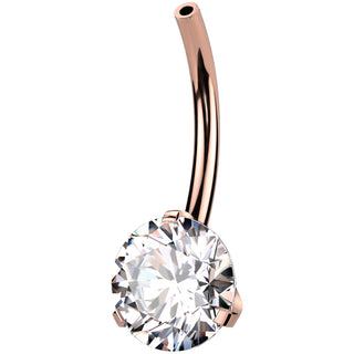 Titanio piercing ombelico parte inferiore zircone Push-In