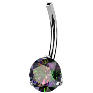 Titanio piercing ombelico parte inferiore zircone Push-In