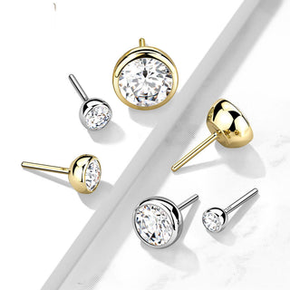 Oro 14 kt Superiore a sfera di Zircone Push-In