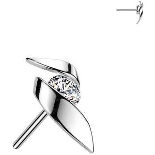 Oro 14 kt Superiore nastro zircone Push-In