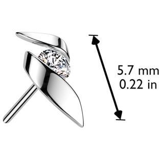 Oro 14 kt Superiore nastro zircone Push-In