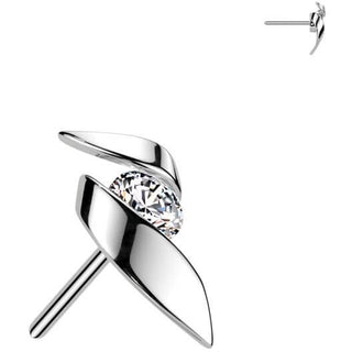Oro 14 kt Superiore nastro zircone Push-In