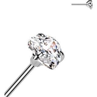 Titanio Superiore cuore zircone Push-In