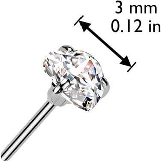 Titanio Superiore cuore zircone Push-In