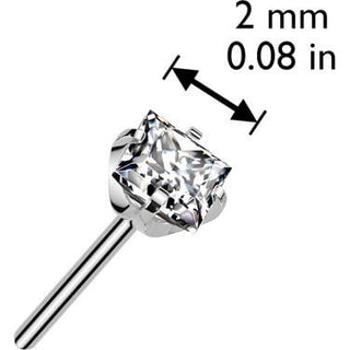 Titanio Superiore zircone quadrato Push-In