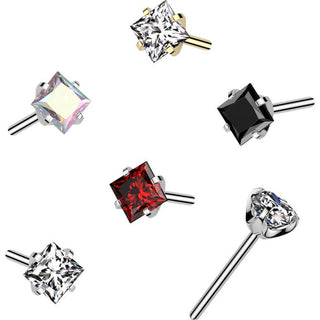 Titanio Superiore zircone quadrato Push-In