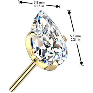 Titanio superiore lacrima zircone Push-In