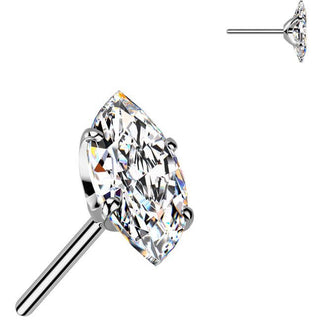 Titanio superiore zirconia taglio marquise Push-In