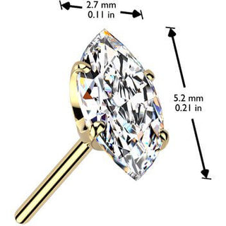 Titanio superiore zirconia taglio marquise Push-In