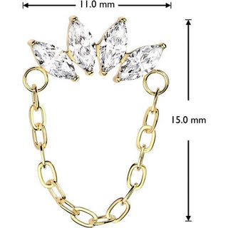 Titanio Zirconi Marquise con Catena  Push-In