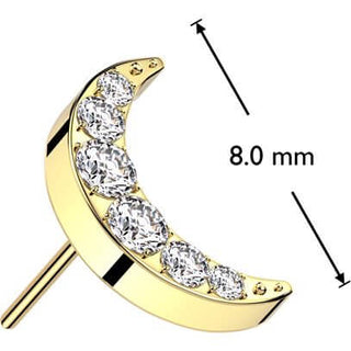 Titanio Superiore luna crescente zirconi Push-In