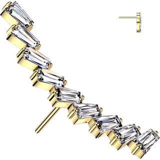 Titanio Superiore zirconi taglio baguette Push-In