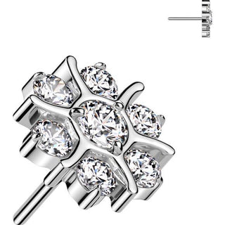 Titanio Fiore zirconi Push-In