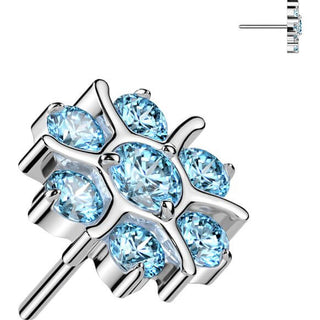 Titanio Fiore zirconi Push-In