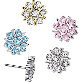 Titanio Fiore zirconi Push-In