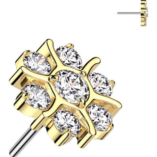 Titanio Fiore zirconi Push-In