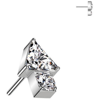 Titanio Superiore triangolo freccia zirconi Push-In