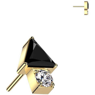 Titanio Superiore triangolo freccia zirconi Push-In