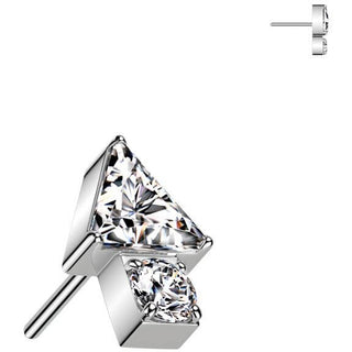 Titanio Superiore triangolo freccia zirconi Push-In