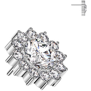 Titanio Superiore fiore zirconi Push-In