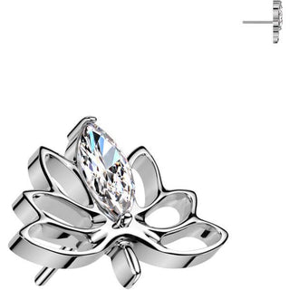 Titanio Superiore fiore di loto zircone Push-In