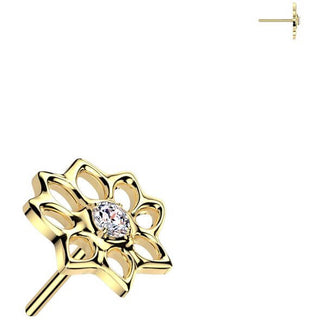 Titanio Superiore fiore di loto zircone Push-In