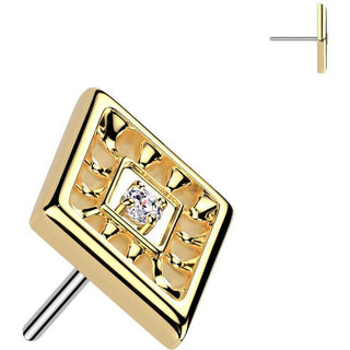 Titanio Superiore taglio diamante zircone Push-In