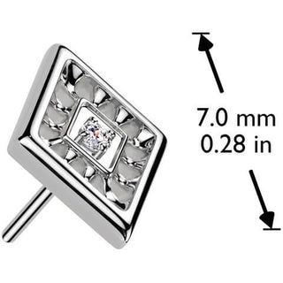 Titanio Superiore taglio diamante zircone Push-In
