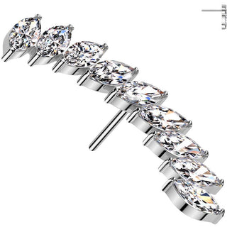 Titanio Superiore curvato lungho zirconi Push-In