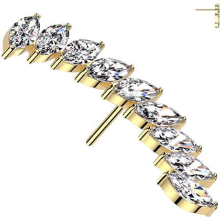 Titanio Superiore curvato lungho zirconi Push-In