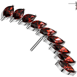 Titanio Superiore curvato lungho zirconi Push-In