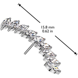 Titanio Superiore curvato lungho zirconi Push-In