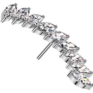 Titanio Superiore curvato lungho zirconi Push-In