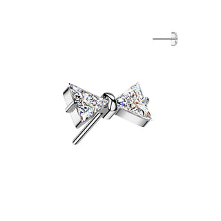 Titanio superiore papillon zircone Push-In