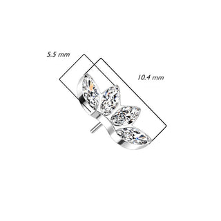 Titanio Superiore a 4 zirconi taglio marquise  Push-In