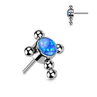 Titanio Superiore a croce con zircone/opale Push-In