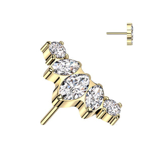 Titanio Superiore di zirconi taglio marquise Push-In