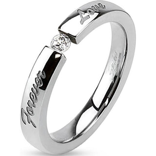 Argento con zircone e scritta FOR EVER LOVE