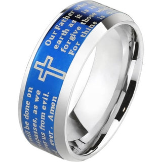 Blu e argento con preghiera Our Father