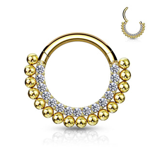 Anello Piercing Sfere e zirconi Clicker