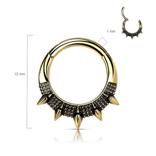 Anello Piercing Punte di lancia Clicker